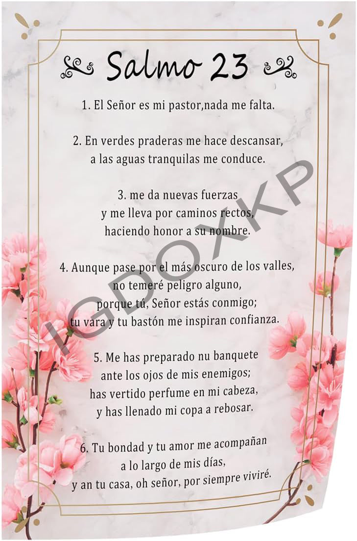 Salmo 23 En Español Para Pared Poster Cuadros Cristianos Para Biblia Española Verso De La Bi Canvas Poster Bedroom Decor Office Room Decor Gift